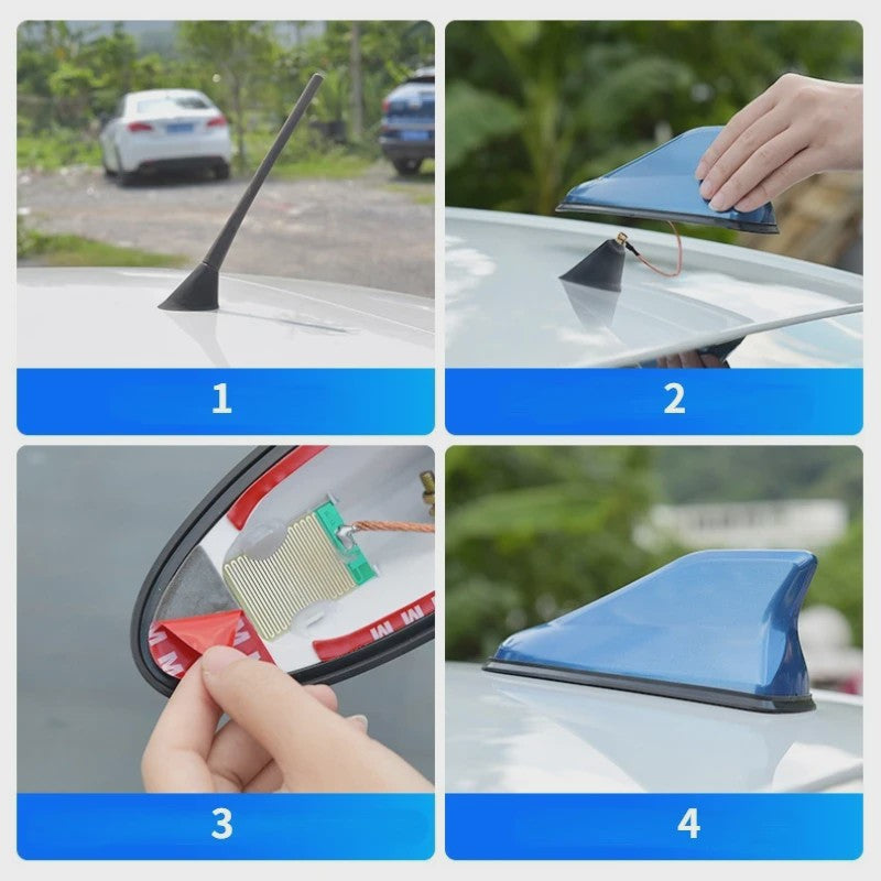 Universele Haaienvin Antenne Cover met Carbon Fiber Look - Verbeter uw Autoradio Signaal