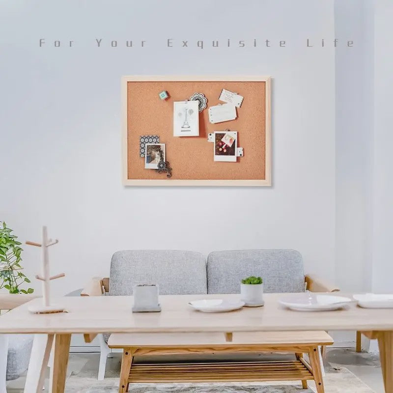 Houten Kurkbord met Houten Frame - Decoratieve Wanddecoratie & Fotowand