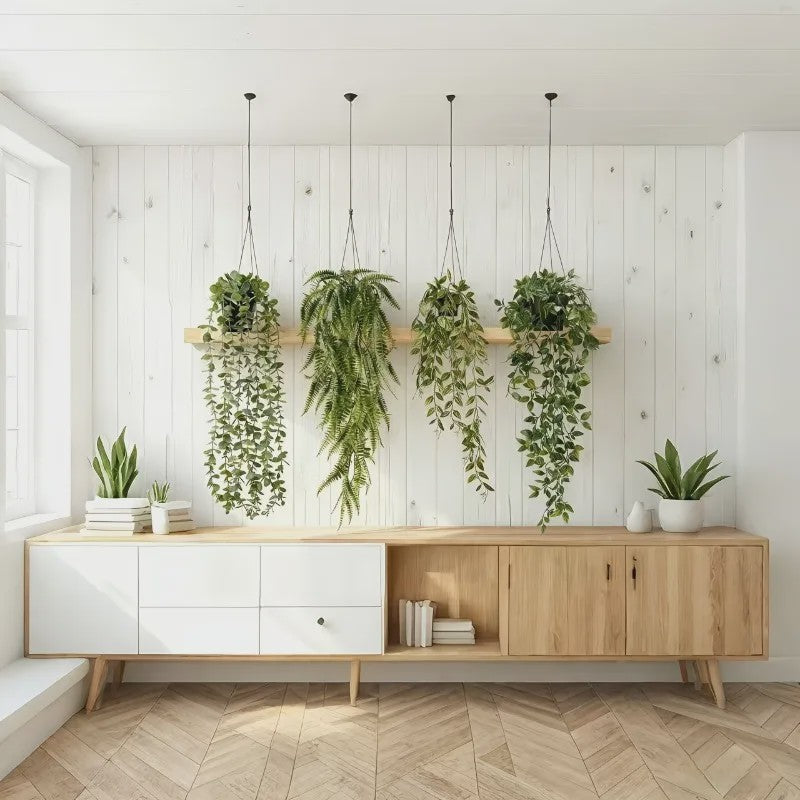 4x Kunst Hangplanten - Faux Eucalyptus & Klimop - UV-Bestendig Plastic voor Buiten & Binnen Decoratie