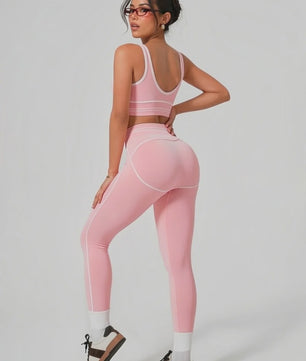 Dames Yoga Set: Seamless Crop Top & Hoge Taille Legging - 2-delig Sportpak