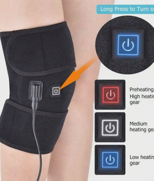 Verwarmde Kniebrace met USB - Verstelbare Warmte voor Pijnverlichting en Comfort