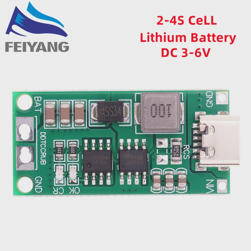 Lithium Batterij Lader 2S-4S | Type-C Boost Step-up | 7.4V-16.8V Li-ion Lipo