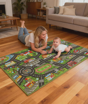 Educatief Kinderkleed Stad met Wegen - Antislip Speelkleed voor Urenlang Plezier