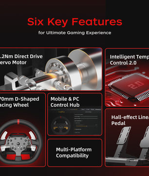 PXN V10 Ultra Direct Drive Racing Wheel Kit met 3.2Nm Force Feedback en Hall Effect Pedalen voor PC/PS4/Xbox