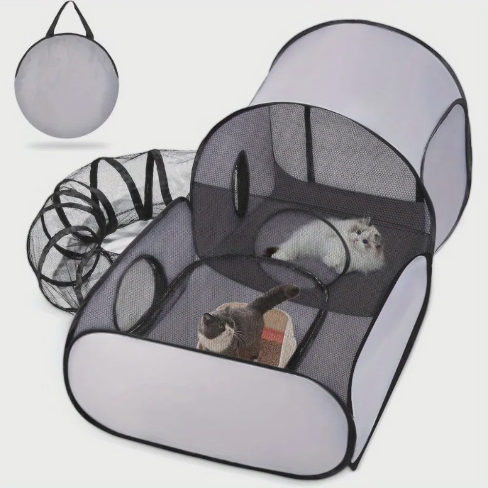 Opvouwbare Katten Tunneltent Speelpen - Ademend Polyester voor Binnen & Buiten