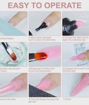Complete Gel Nagellak Set met UV Lamp en Elektrische Vijl - Poly Nail Gel Kit
