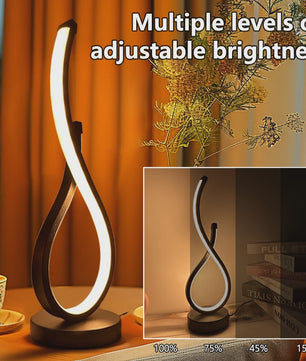 Moderne LED Tafellamp Spiraal - Dimbare Nachtlamp met Kleurtemperatuur & Helderheidsregeling