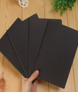 A6 Retro Notitieboek - Blanco Papier voor Tekenen, Schetsen en Schrijven - Zwart