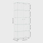 Moderne Witte Glazen Vitrinekast met LED Verlichting, 5 Legborden en 2 Vergrendelbare Deuren - 186x78x34 cm
