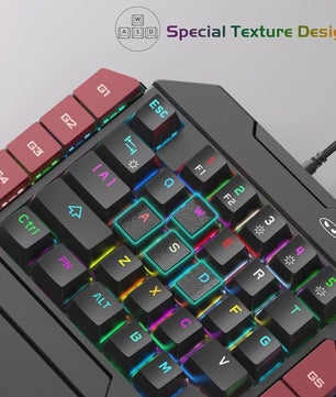 MageGee Mini Mechanisch Gaming Toetsenbord - 35 Toetsen, Eén Hand, Backlit, Hot-Swappable
