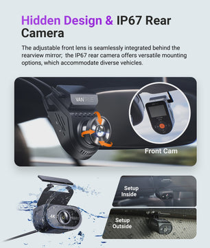 Vantrue S1 Pro Max Dual 4K Dashcam met ADAS, BSD, IP67 Waterdichte Camera en Spraakbesturing