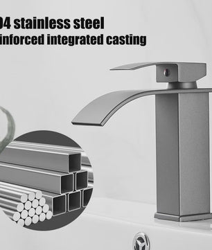 Waterval Wastafelkraan - Dubbele Bediening Warm & Koud - Stijlvolle Badkamer Mixer Kraan