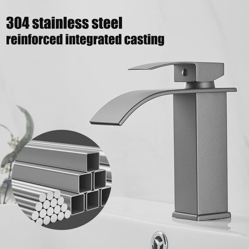 Waterval Wastafelkraan - Dubbele Bediening Warm & Koud - Stijlvolle Badkamer Mixer Kraan