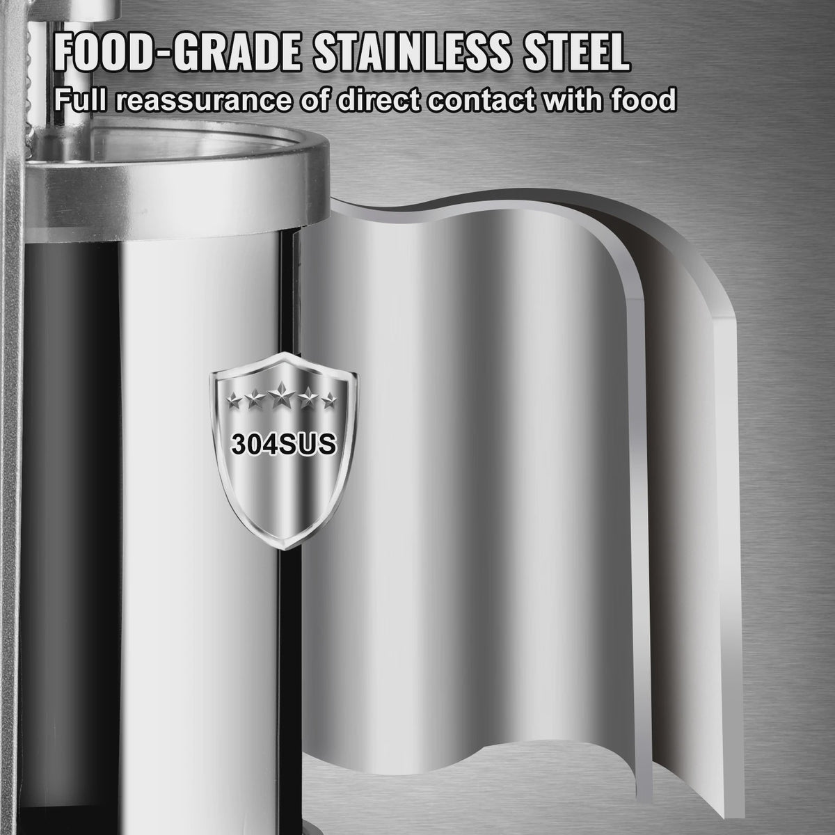 Verticale Worststopper 1.5/3L met 3 Vulbuizen - Professionele Worstmaker