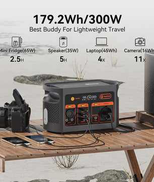 Flashfish E103 Power Station: 300W Draagbare Energiecentrale met 179.2Wh LiFePO4 Batterij