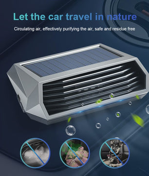 Zonne-energie Auto Luchtzuiveraar met Vibratiesensor - Automatische Werking