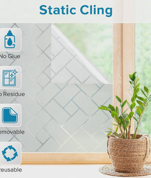 Raamfolie Privacy Glasfolie Statisch Zonder Lijm - Decoratief voor Huis & Kantoor