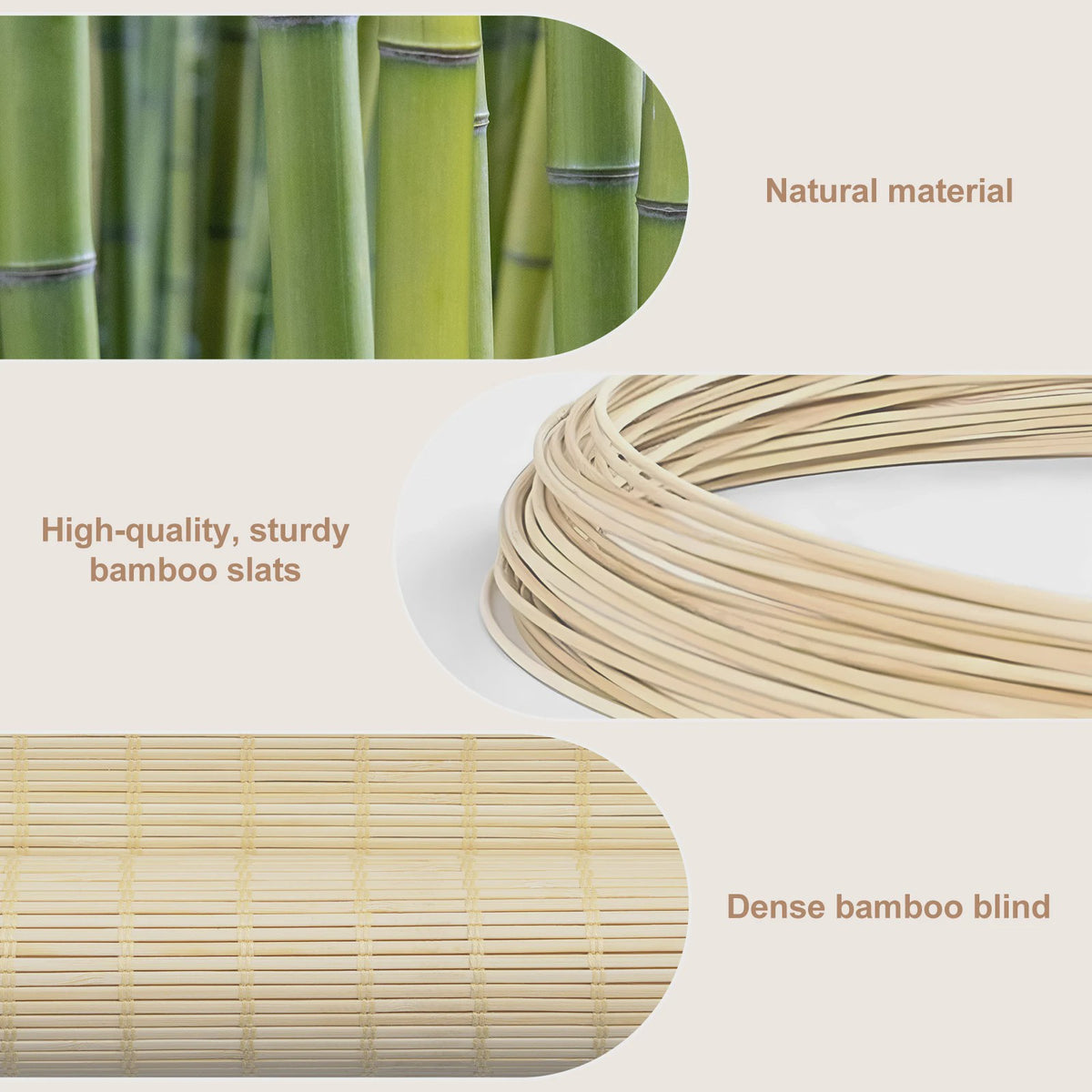 Bamboe Rolgordijn - Zonwering, Privacy & Lichtfilter voor Ramen en Deuren