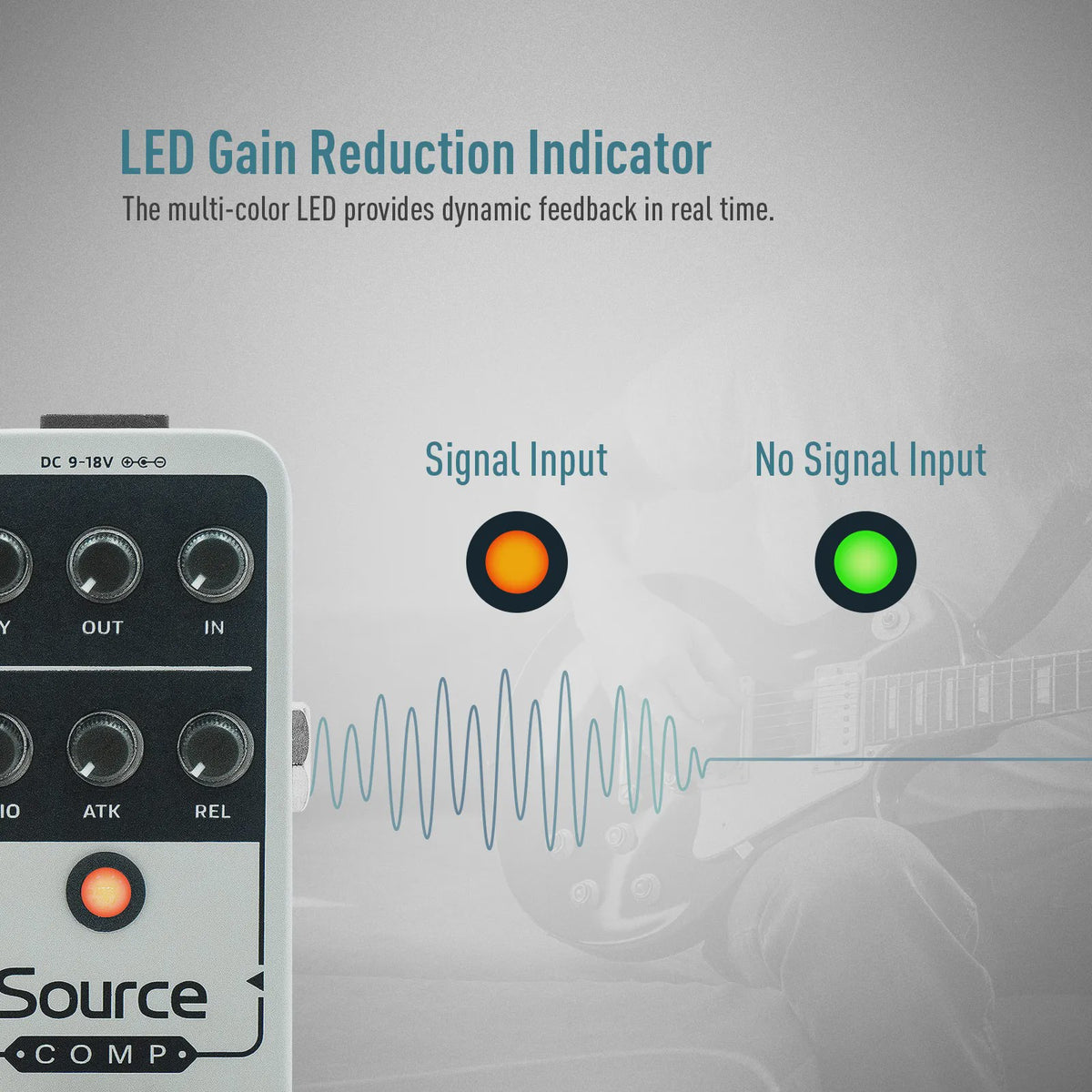 SONICAKE Source Compressor 1176 - Analoge Gitaar Effectpedaal met Studio Kwaliteit en Buffered Bypass