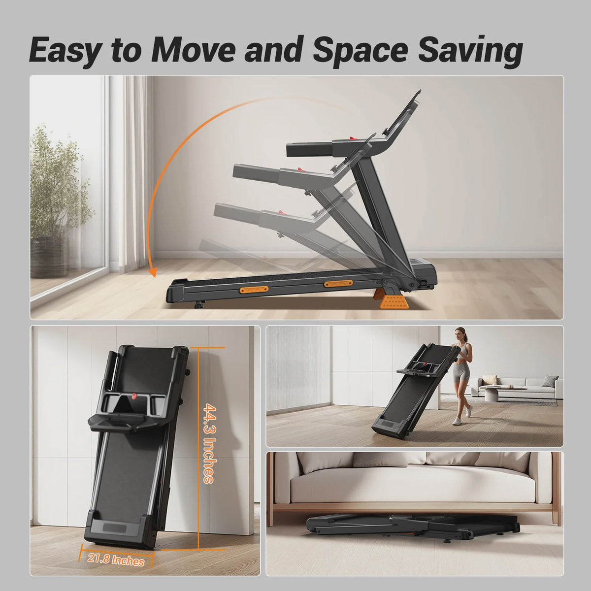 UMAY Loopband 3.0HP met 15% Hellingshoek, Opvouwbaar, 180kg Draagvermogen & LED Display - Ideaal voor Thuis Workout