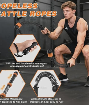 Touwloze Battle Rope met Verstelbare Weerstand: Full Body Workout voor Thuisgym