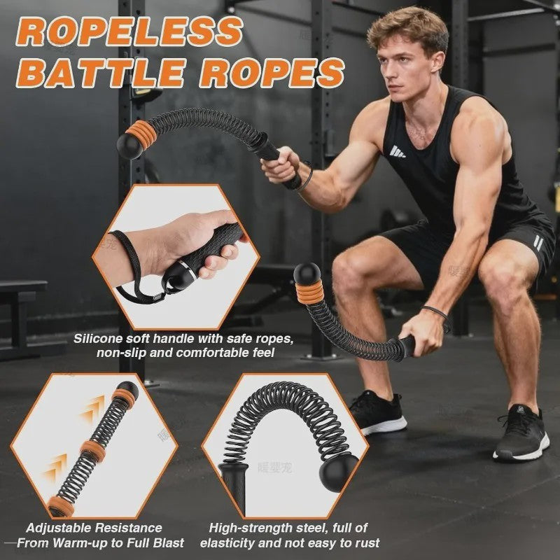 Touwloze Battle Rope met Verstelbare Weerstand: Full Body Workout voor Thuisgym