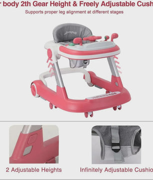 2-in-1 Baby Loopstoel met Afneembare Speel- en Voedingsblad en Muziekfunctie