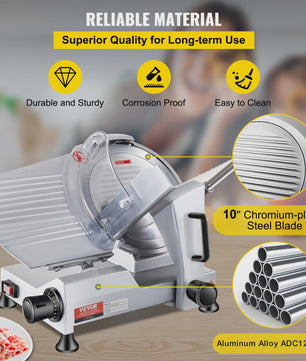 Professionele Elektrische Vlees Snijmachine 10 inch - Krachtig en Efficiënt