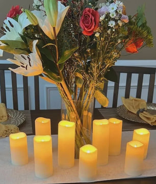 Set van 1-10 LED Kaarsen met Flakkerend Vlam Effect - Flameless Kaarsen voor Feestelijke Decoratie