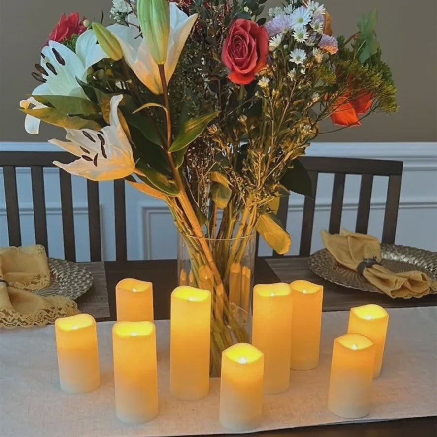 Set van 1-10 LED Kaarsen met Flakkerend Vlam Effect - Flameless Kaarsen voor Feestelijke Decoratie