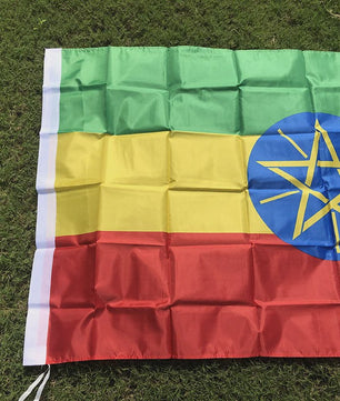 Ethiopië Vlag 90x150cm - Polyester Nationale Vlag voor Binnen en Buiten