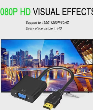 HDMI naar VGA Adapter Kabel 1080P Converter voor PC, Laptop, TV Box & Projector