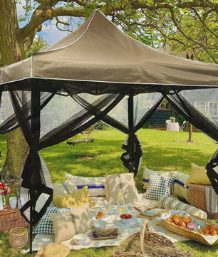 Universeel Gazebo Muskietennet - 4-Panels met Rits - Bescherming tegen Insecten