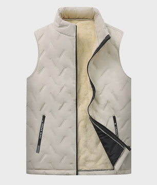 Unisex Lamswol Fleece Gevoerd Vest - Dik & Warm Casual Jack met Hoge Kraag (M-7XL)