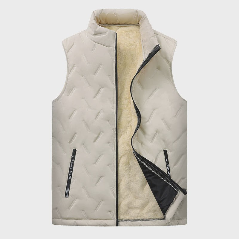 Unisex Lamswol Fleece Gevoerd Vest - Dik & Warm Casual Jack met Hoge Kraag (M-7XL)