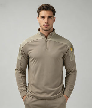 Tactisch Outdoor Shirt met Halve Rits en Ademende Stof - Militair & Jacht