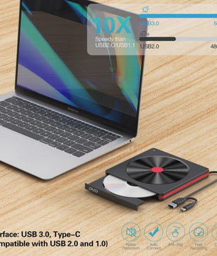 Externe USB 3.0 CD/DVD Brander & Lezer voor Laptop en PC