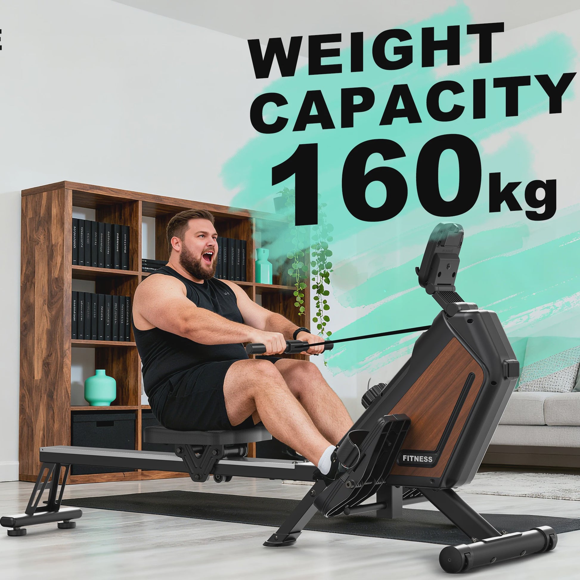 Inklapbare Roeitrainer MettleMatic: 16 Niveaus Magnetische Weerstand & LCD Monitor voor Thuis Cardio