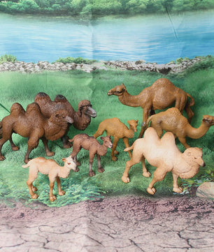 Realistische Alpaca & Kameel Figuren Set - Handgeschilderd, Educatief Speelgoed