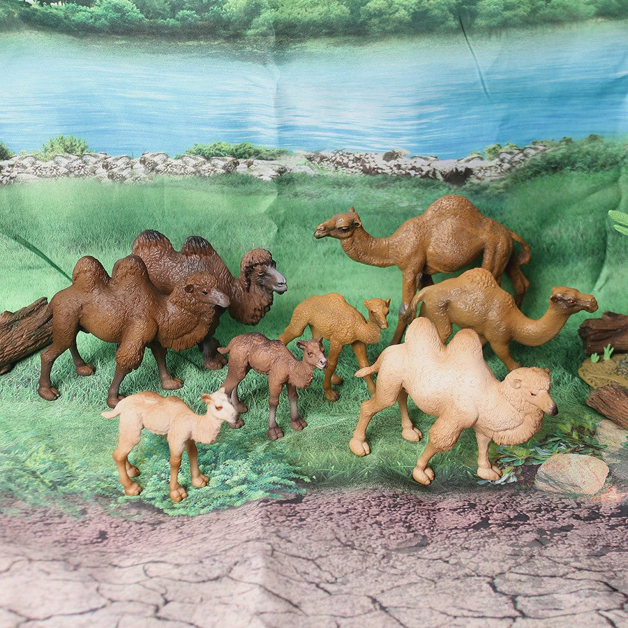 Realistische Alpaca & Kameel Figuren Set - Handgeschilderd, Educatief Speelgoed