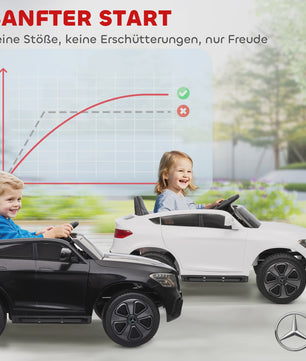 Elektrische Kinderauto 12V met Afstandsbediening, LED, Muziek & 3 Snelheden - Wit