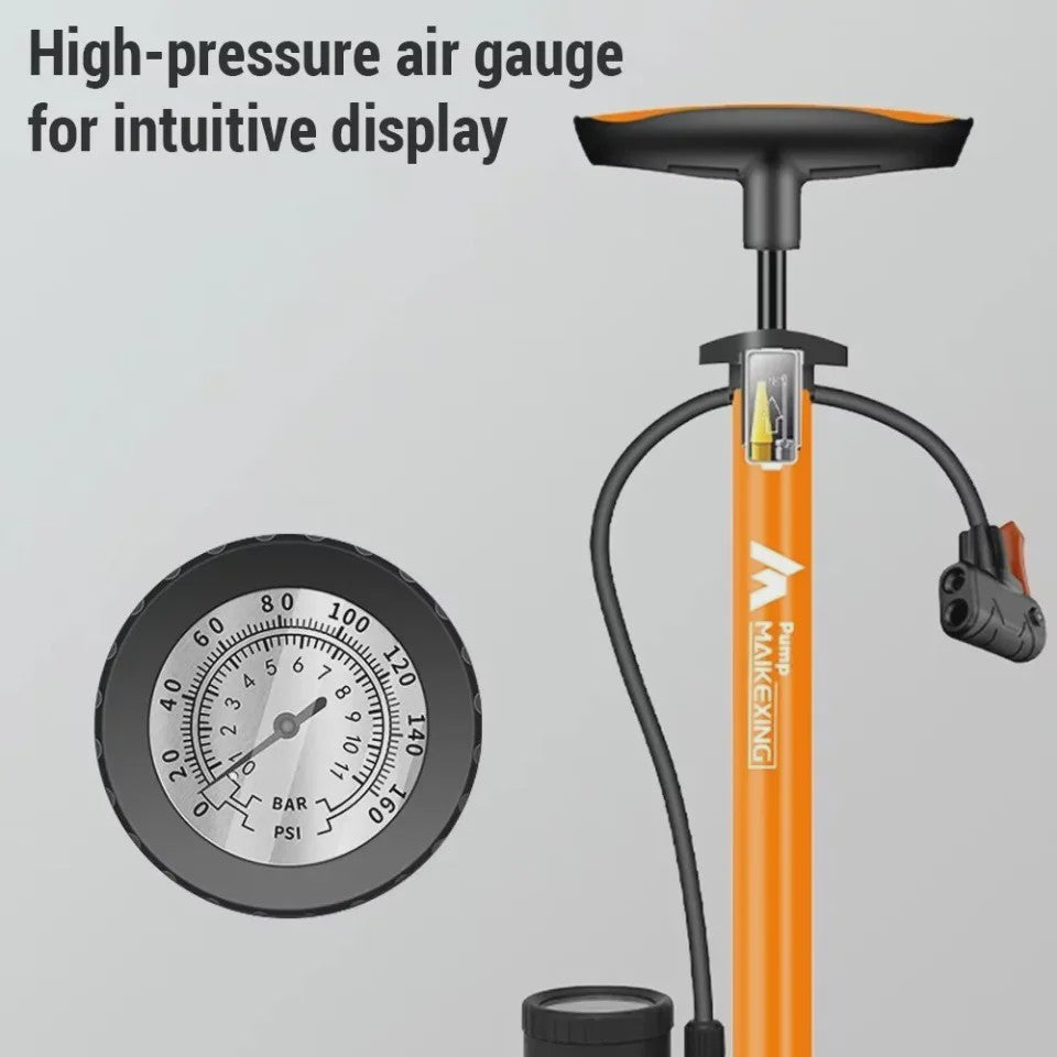 Fietspomp met Manometer - Multifunctioneel 160PSI - 3-in-1 Nozzle