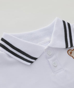 Zomer Set: Polo Shirt met Geborduurde Beer & Shorts voor Kinderen