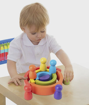 Houten Regenboog Stapel- en Balansspeelgoed - Montessori Educatief Speelgoed voor Kinderen