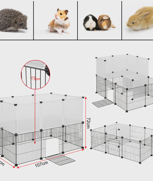 EUGAD Dierenren | Ruim Speelverblijf voor Konijnen, Katten, Puppies & Kleine Huisdieren | Buiten & Binnen Gebruik