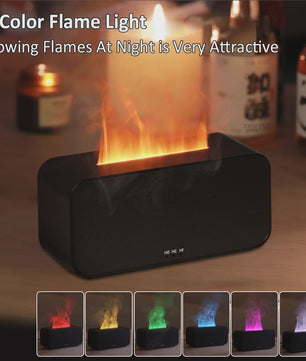 Vlam Luchtbevochtiger & Aroma Diffuser met LED Verlichting - Sfeervol en Rustgevend
