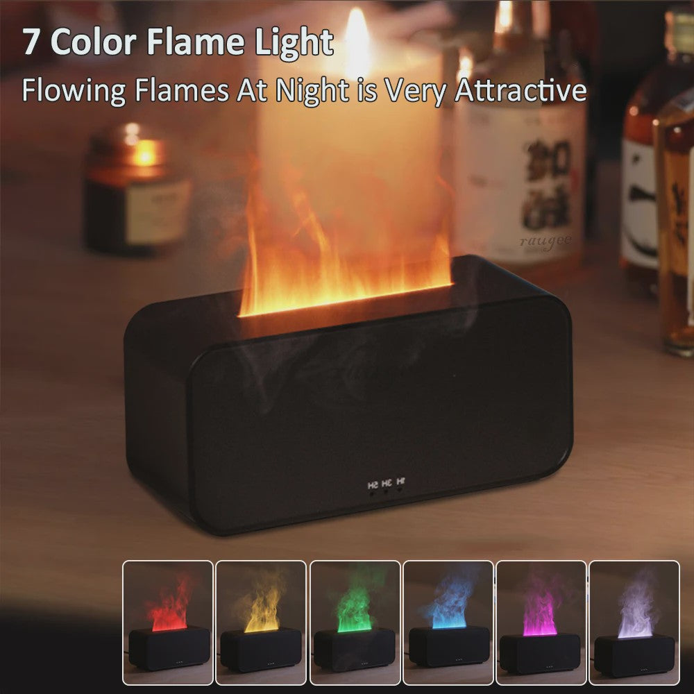 Vlam Luchtbevochtiger & Aroma Diffuser met LED Verlichting - Sfeervol en Rustgevend