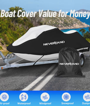 Waterdichte Bootkap 210D Heavy Duty voor V-romp boten (15-35ft) - UV, Zon, Regen, Stof, Trailerbaar