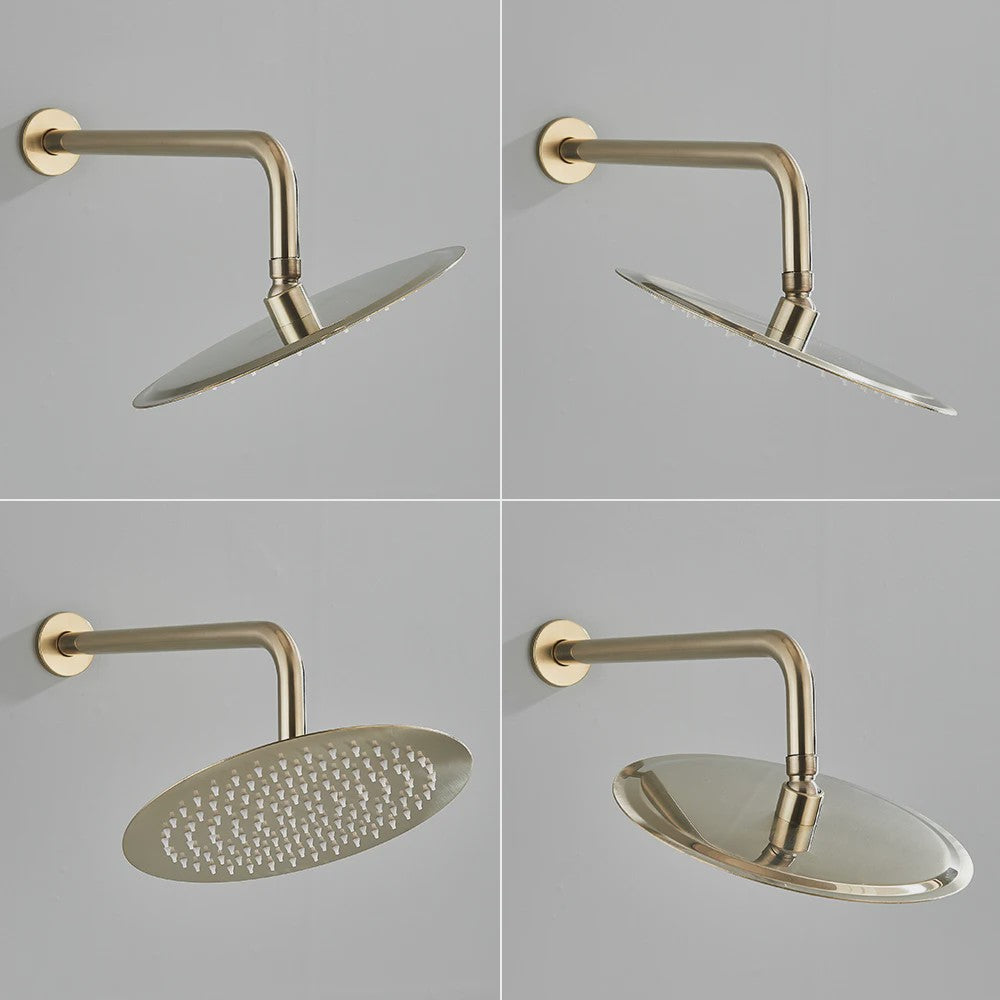 Ingebouwde Douchekraan Geborsteld Goud - Wandmontage met Regendouchekop en Handdouche