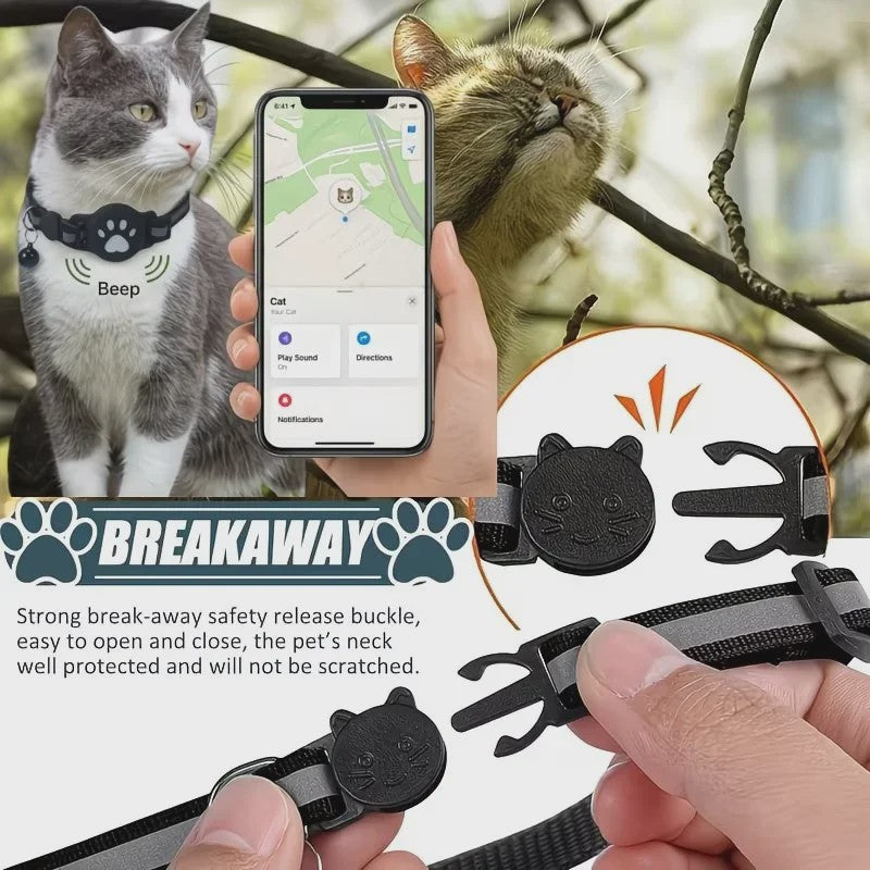 GPS Tracker Halsband voor Katten & Honden - Vind Je Huisdier Makkelijk Terug met Apple Find My Compatibiliteit